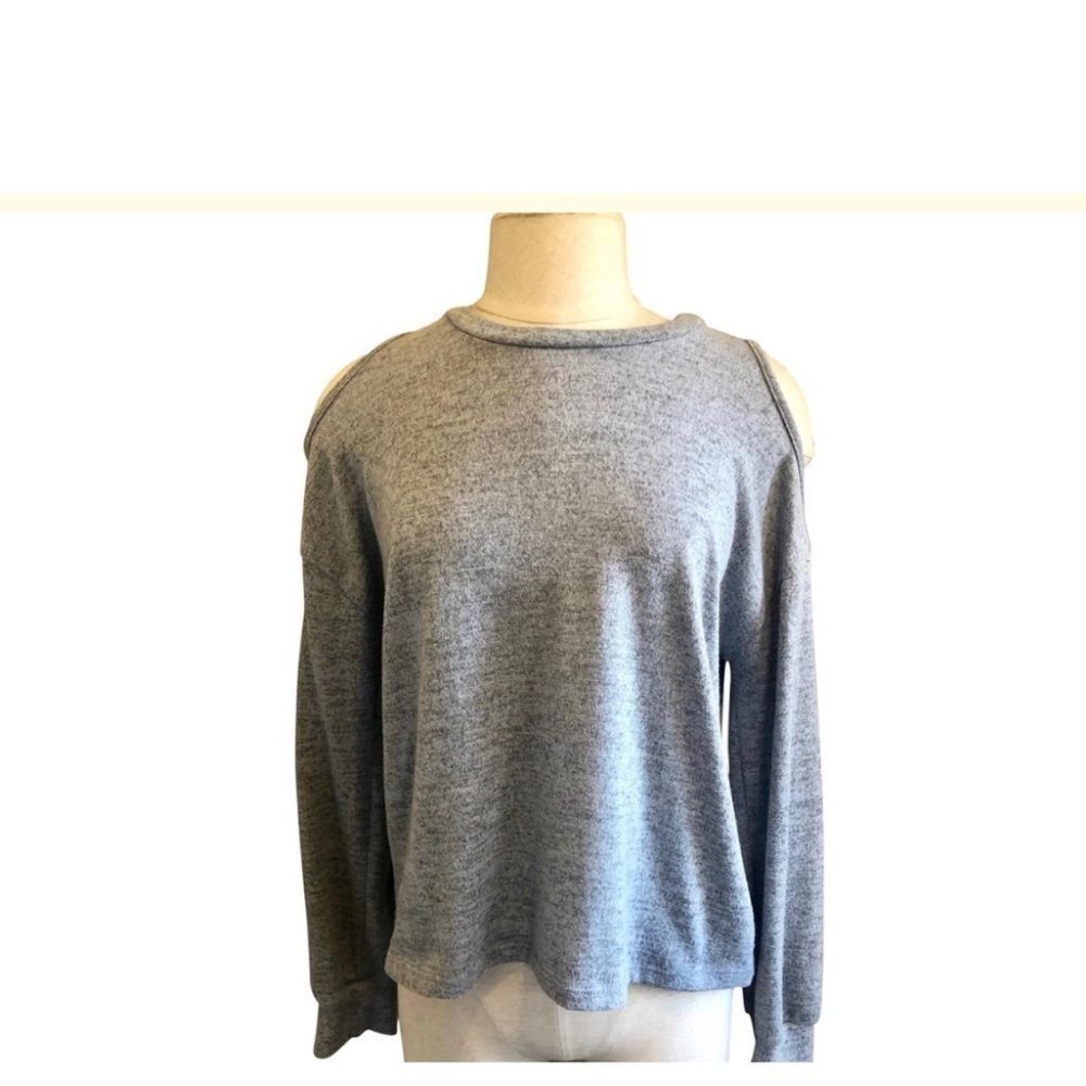 Silence And Noise Blue Cold Shoulder Top Xs - image 5